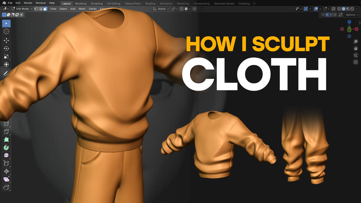 Step By Step - Sculpting CLOTHS In Blender