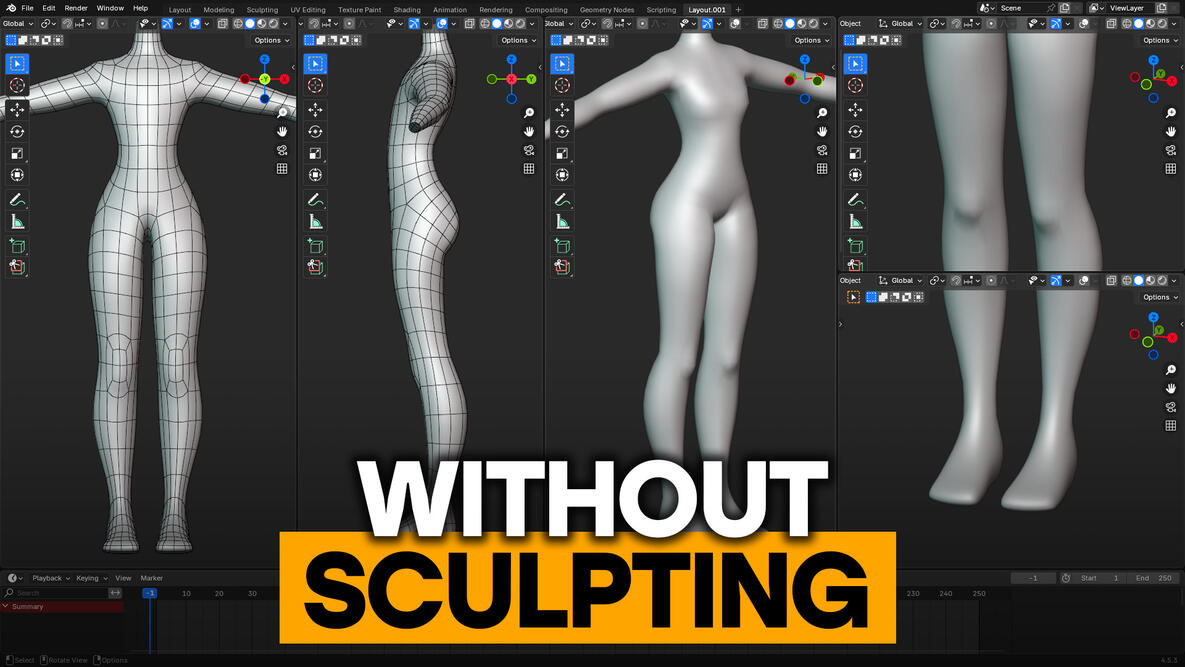 Modelling a Body from Scratch WITHOUT Sculpting