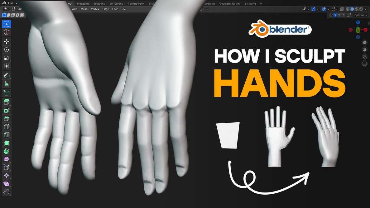 Sculpting Hands Is SOO EASY | Blender Tutorial