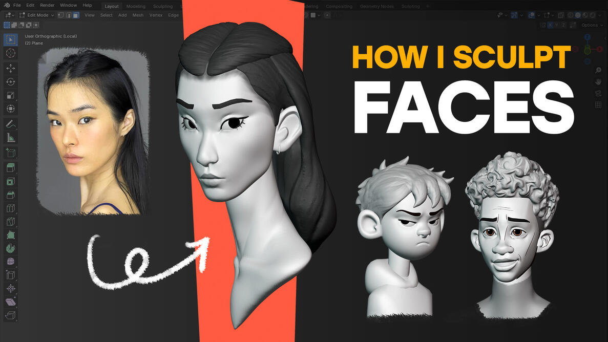 How I SCULPT FACES - Step by Step | Blender Tutorial